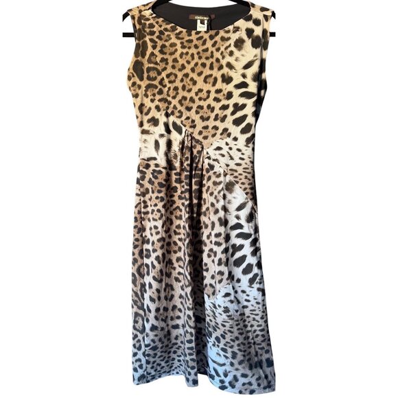 Roberto Cavalli Leopard-Print Ruched Sheath Dress – Size XL New with Tags - Picture 3 of 16